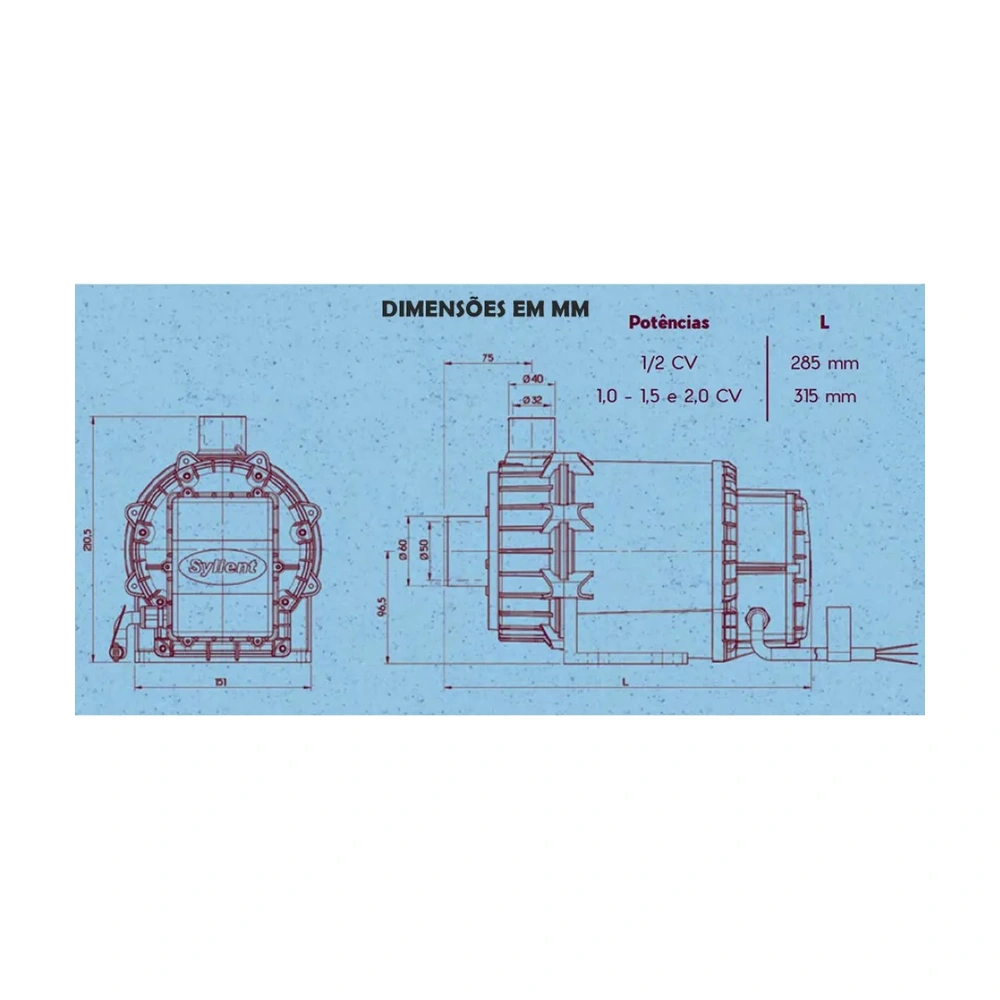 Pré-visualização 4 de Bomba Alta Vazão Mb42E0414As 1.0Cv 220V Super Syllent Plus