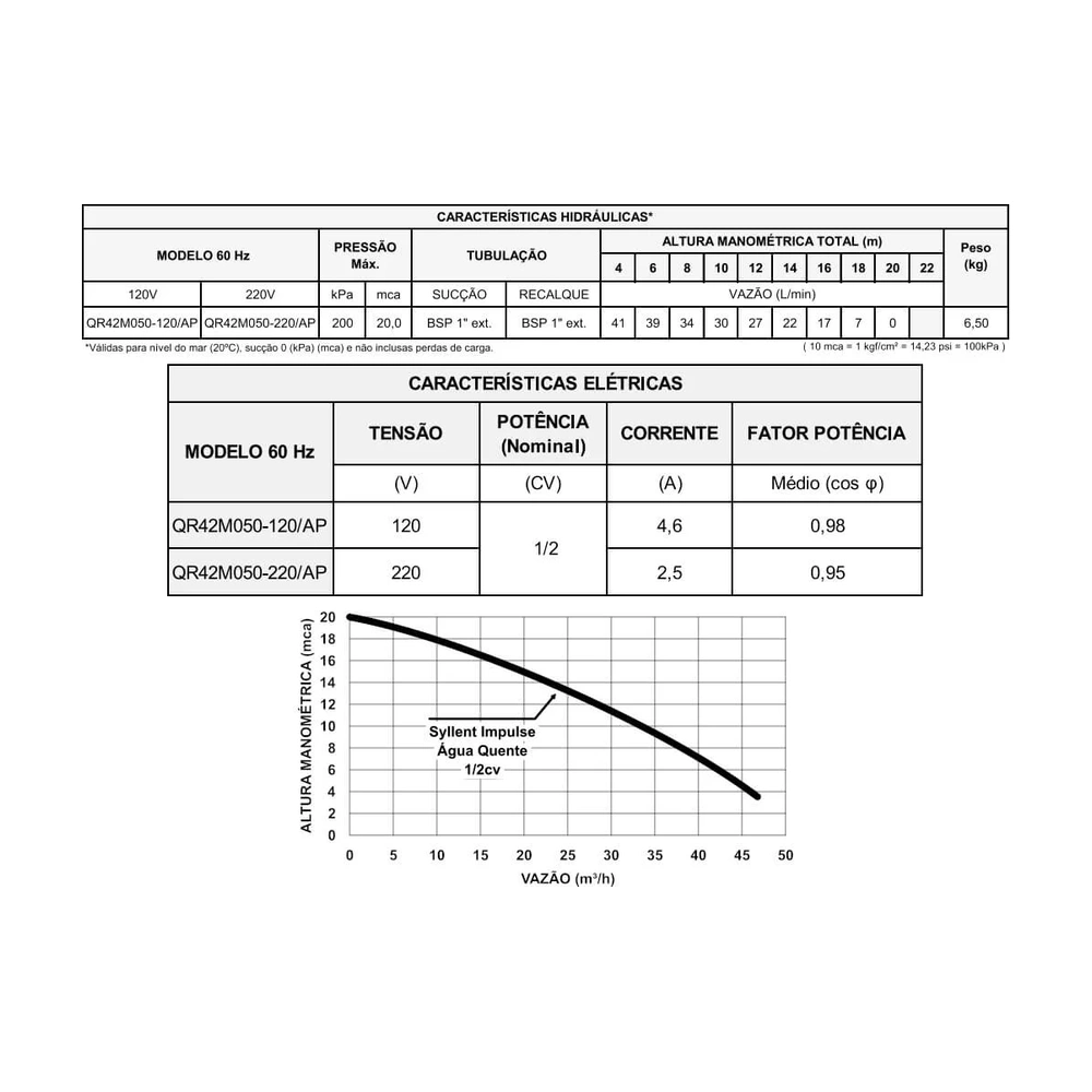 Pré-visualização 4 de Bomba Residencial Impulse Água Quente 1/2Cv 220V - Syllent