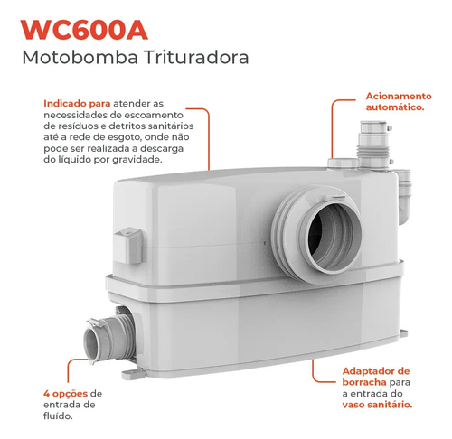 Pré-visualização 2 de Motobomba Trituradora Wc600A 3/4Cv - Lepono